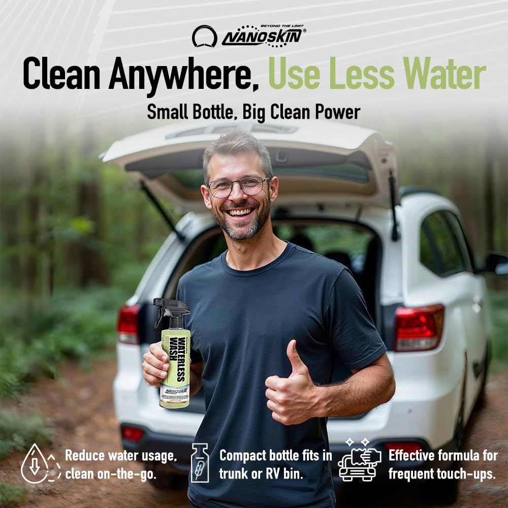 Nanoskin Waterless Wash & Shine 5 Gallon - Advanced Rinseless Cleaning Spray with Gloss Enhancer and Amplifier | For Paint, Glass, Chrome, Plastic, Metal, Countertops, Desks, Machinery, and More