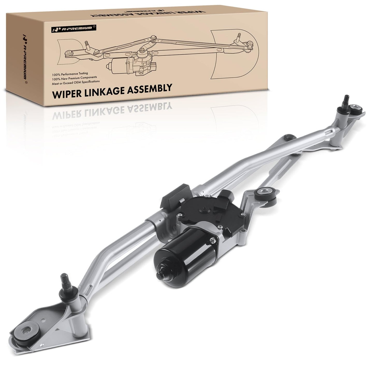 A-Premium Front Windshield Wiper Motor and Linkage Assembly Compatible with Cadillac, Chevrolet and GMC Vehicles - Silverado 1500/2500 HD/3500 HD, Suburban 1500/2500, Sierra 1500, Escalade, Yukon