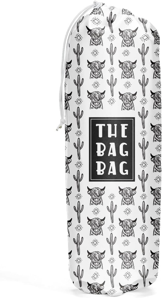 Cow Print Stuff Bag Holder, Western Gifts Grocery Organizer, Storage for Kitchen, Home Decor for Women Men