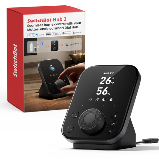 SwitchBot Hub 3 (3rd Gen), Smart Home Hub with 2.4" IPS Screen & Knob Control, WiFi Thermometer Hygrometer, IR Remote Hub (Matter/Bluetooth 200m), Alexa/Google/Apple Home Compatible