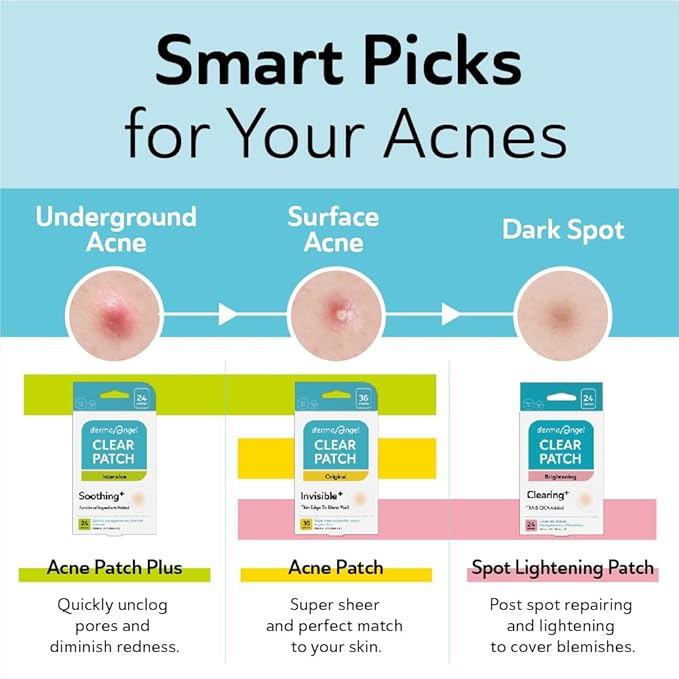 DERMA ANGEL Dark Spot Patches Blemish Patches with Hydrocolloid, TXA & CICA for Active Acne & Post-Inflammatory Dark Spots - Day and Night Use - UPGRADED (Post Acne - 96 Count - 1 Size)