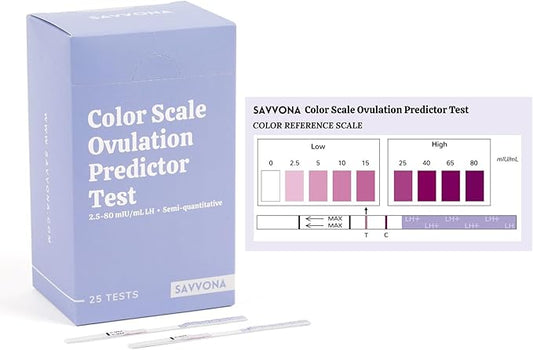 Ovulation Test Strips - Over 99% Accurate at Detecting LH - Color Scale Predictor Kit - Pinpoint Peak Fertility - Accurate Family Planning - Indvidually Wrapped - Results in Minutes - 25ct