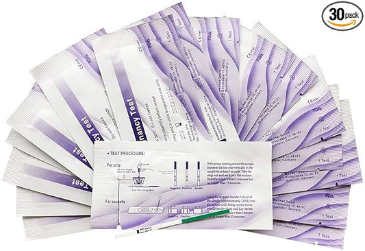 HCG Pregnancy Test Strips (Individually-Sealed, Pack of 30)