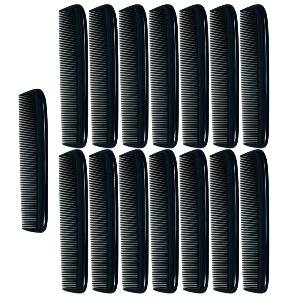 G.B.S 15 for Men's Hair Black Pack Pocket Size Beard & Mustache Combs Unbreakable 15 All Fine Sideburns for Travel Effortless Glide Peak Comfort Bag Packing Fine Tooth