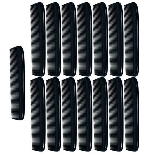 G.B.S 15 for Men's Hair Black Pack Pocket Size Beard & Mustache Combs Unbreakable 15 All Fine Sideburns for Travel Effortless Glide Peak Comfort Bag Packing Fine Tooth