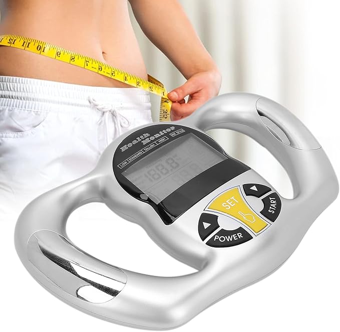 Handheld Body Fat Measuring Instrument BMI Meter, Body Fat Tester, Body Composition Smart Scale Analyzer, Tracks Heart Health, Vascular Age, BMI, Fat, Muscle & Bone Mass, Water