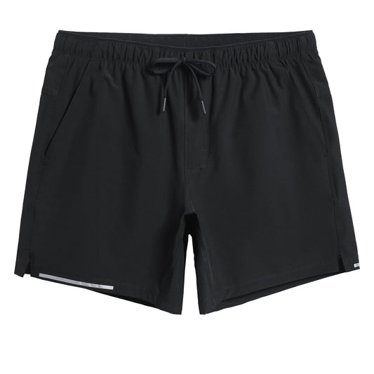 maamgic Mens Running Shorts Workout 6" Marathon Lightweight Quick Dry Gym Shorts with Zip Pocket Black Large