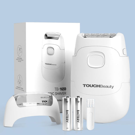 TOUCHBeauty Electric Razors for Women, Electric Shaver, Wet & Dry Bikini Trimmer for Women, Lady Razor Battery, Cordless, Compact Hair Removal for Legs, Underarms, Bikini