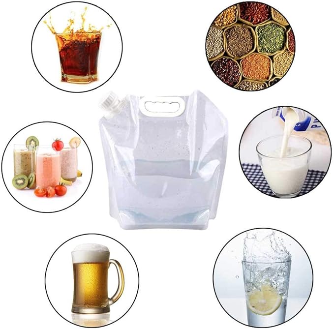 SUPANT Collapsible Emergency Water Jug Container Bag, Freezable, BPA Free Plastic Water Carrier Tank, Outdoor Folding Water Bag for Sport Camping Riding Mountaineer Backoacking, Food Grade