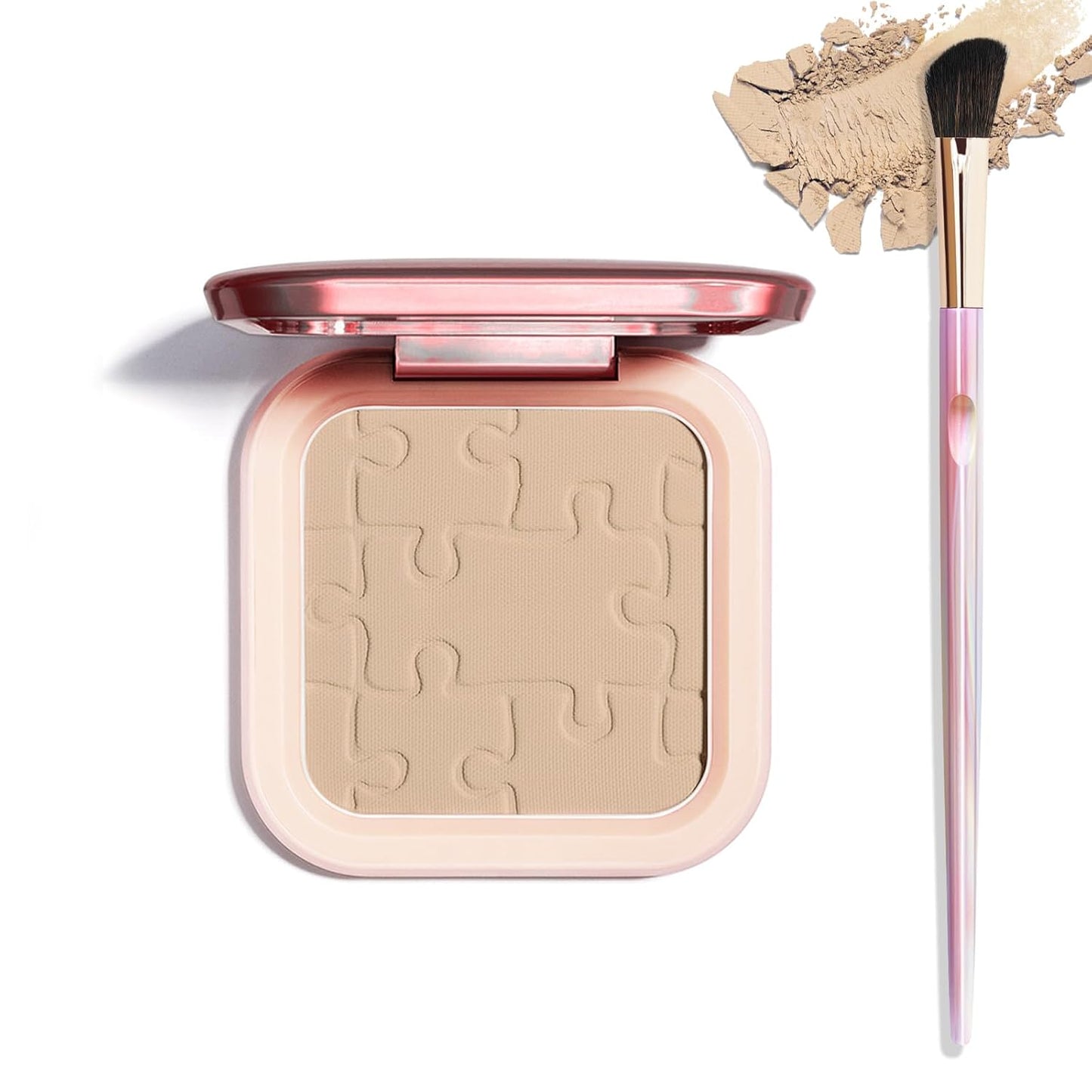 Contour Palette with Brush, Cream Contour Powder Palette Bronzer Powder Matte Bronzer Palette Cool Toned Contour Kit with Mirror for Face Sculpting Contour Makeup (#C01 Soft Grey)
