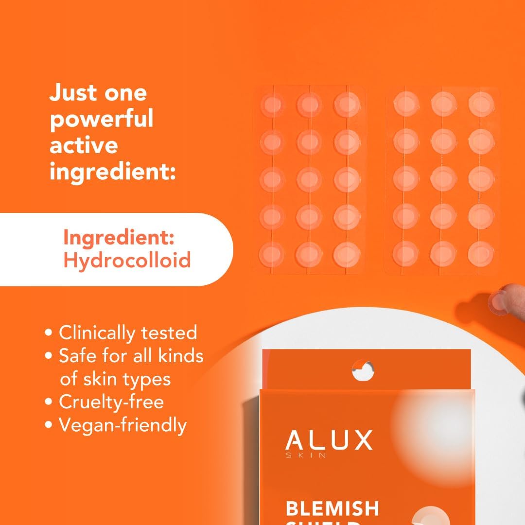 ALUX Skin Pimple Patches for Face, 90 Unit, Hydrocolloid Skin Care Acne, Safe for Sensitive Skin, Use Under Makeup, Absorbing Spot Cover Stickers for Zits, Blemishes, Pimples, Breakouts (3 pack)