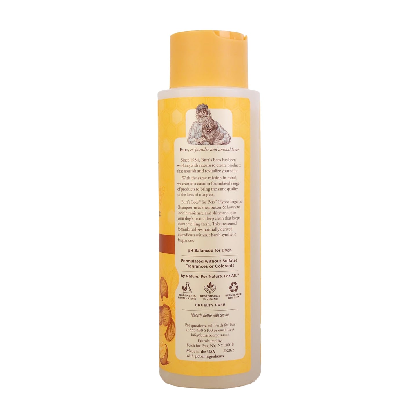 Burt's Bees for Pets Hypoallergenic Shampoo for Dogs with Shea Butter and Honey, 95% Natural Origin Formulas, Shampoo for Sensitive Dogs - Gentle Dog Shampoo, 16 oz
