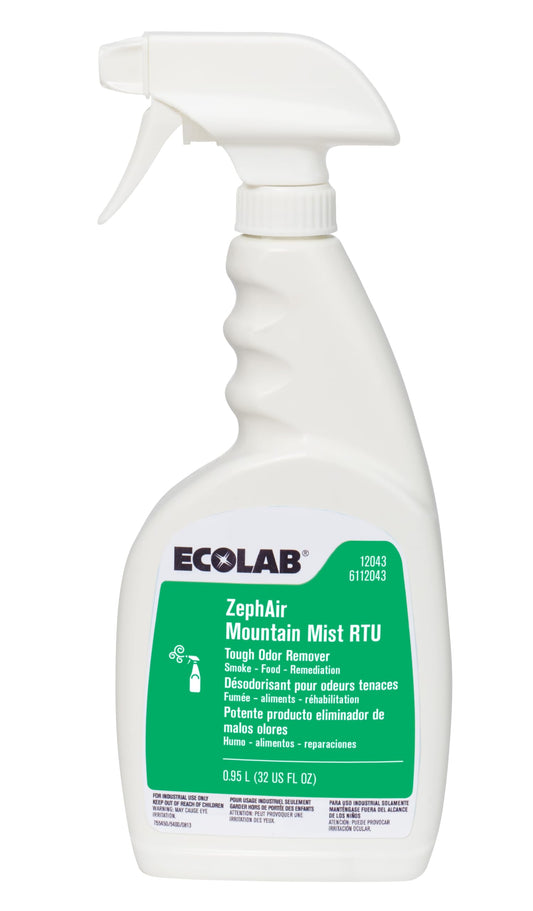 Ecolab 12043 ZephAir Mountain Mist Air Freshener, Commercial-Grade Room Freshener, Case of 6