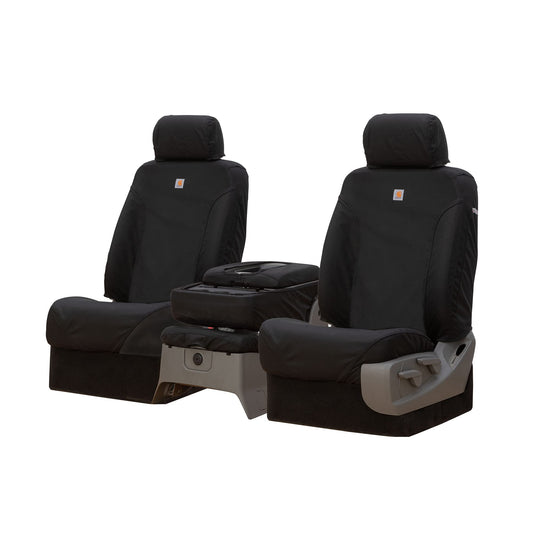 Covercraft Carhartt Super Dux SeatSaver Custom Seat Covers | Fits 2019-2025 Chevrolet Silverado/GMC Sierra 1500, 2020-2025 Silverado/Sierra 2500/3500 | 1st Row 40/20/40 Bench Seat, Super Dux Black