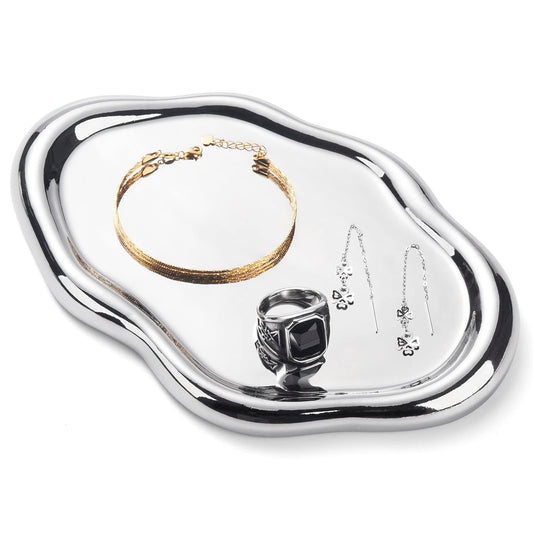 CESTATIVO Jewelry Dish Tray, Ring Dish, Ceramic Trinket Tray, Small Key Tray, Mother's Day, Christmas, Thanksgiving, Birthday Gift for Mother Daughter Friends