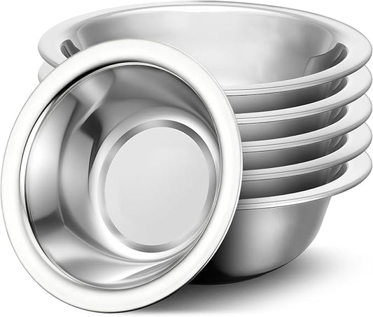 304(18/8) Stainless Steel Mixing Bowls for Kitchen, 6 Pack 5.5" Small Metal Mixing Cooking Bowls Set Stackable for Baking Serving Cooking Food Prep Storage Dishwasher Safe Lightweight