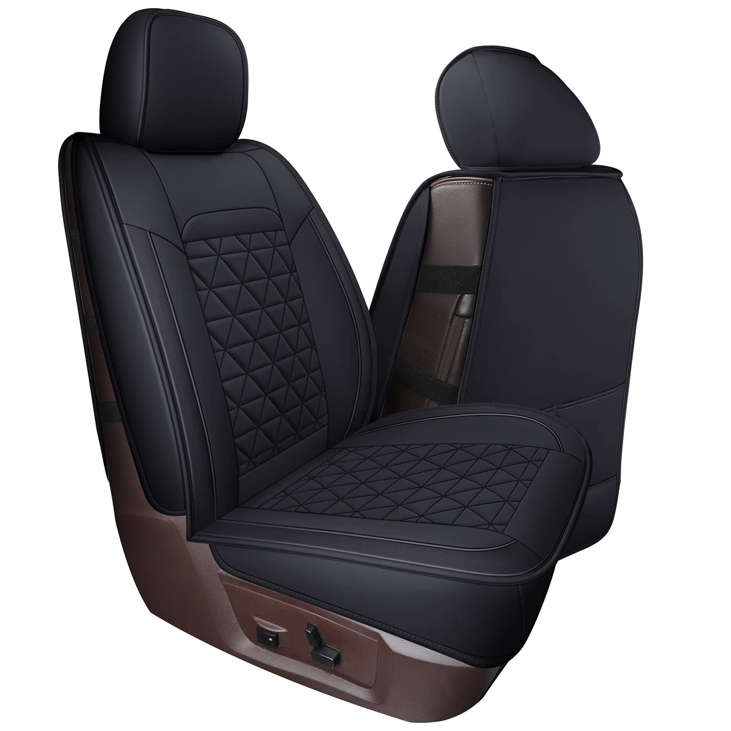 Coverado Ram Seat Covers Full Set, Waterproof Ram 1500 Seat Cover Compatible with 2002-2025 Dodge RAM 1500 2500 3500 Crew Quad Cab with Curved Bench, Black
