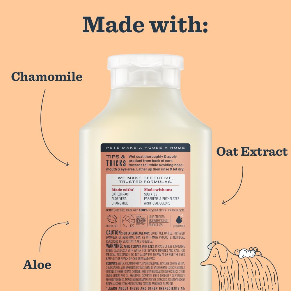 MRS. MEYER'S CLEAN DAY 3 in 1 Dog Shampoo, White Peach Scent, 14oz