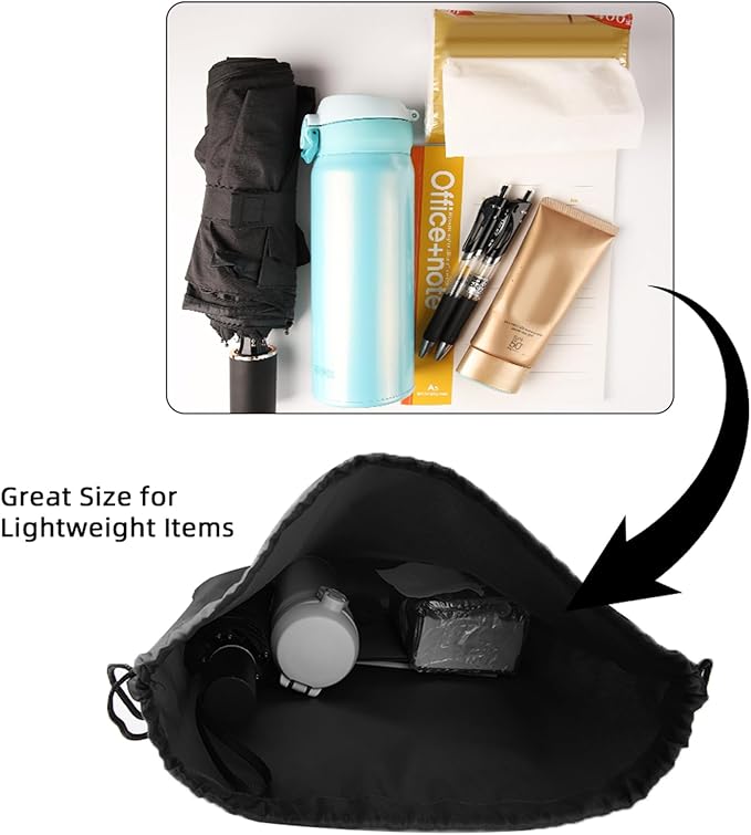 GoodtoU Drawstring Bags, Bulk Nylon Backpacks - Drawstring Gym Bag & Back Bag Cinch Sack for Sport, Traveling, Team (Black, 16Pcs)