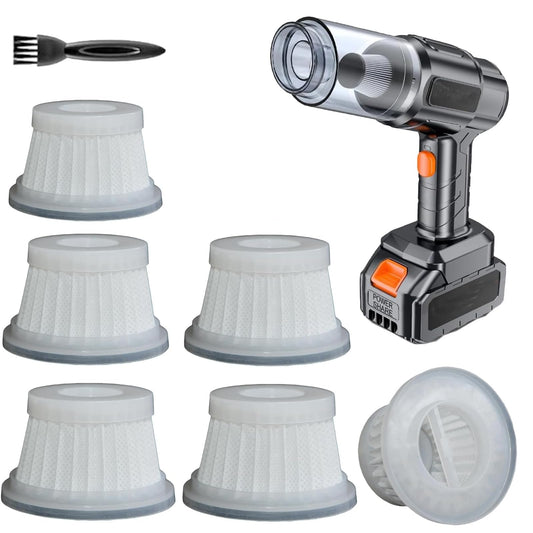 Feenynic 6 Pack Hepa Filters Compatible with MBNGF Car Vacuum Cordless, Model X9 ULTRA, Handheld Car Vacuum Filters Works with MBNGF Mini Vacuum.(Filters Only)