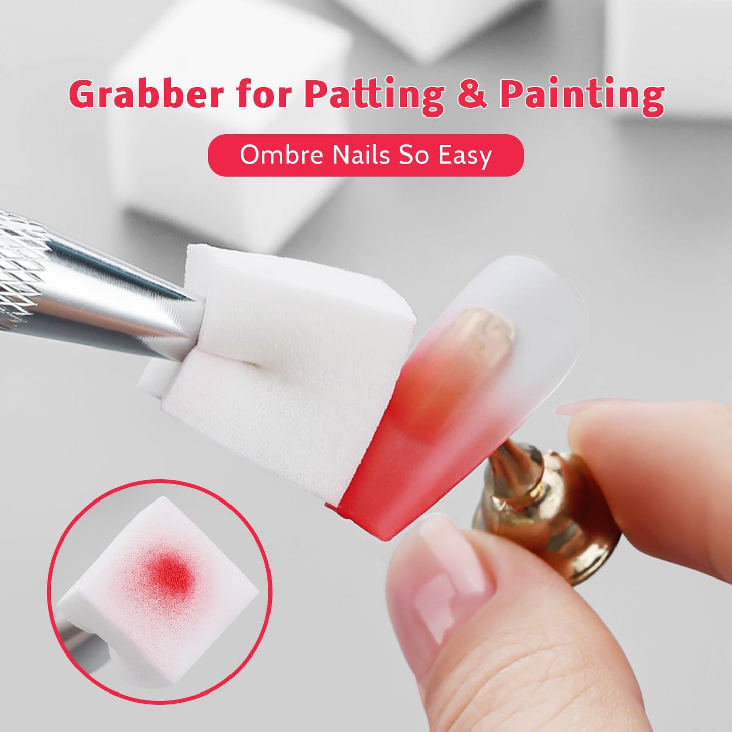 Sponge Pat Paint Nail Gel, Blending Colors Ombre Nails Gradient Gel Nail Blush Blooming Aura Nails Drawing Stripper Floral Painting Nail Art, No Wipe, UV/LED Curing 5ml 1PC (White)