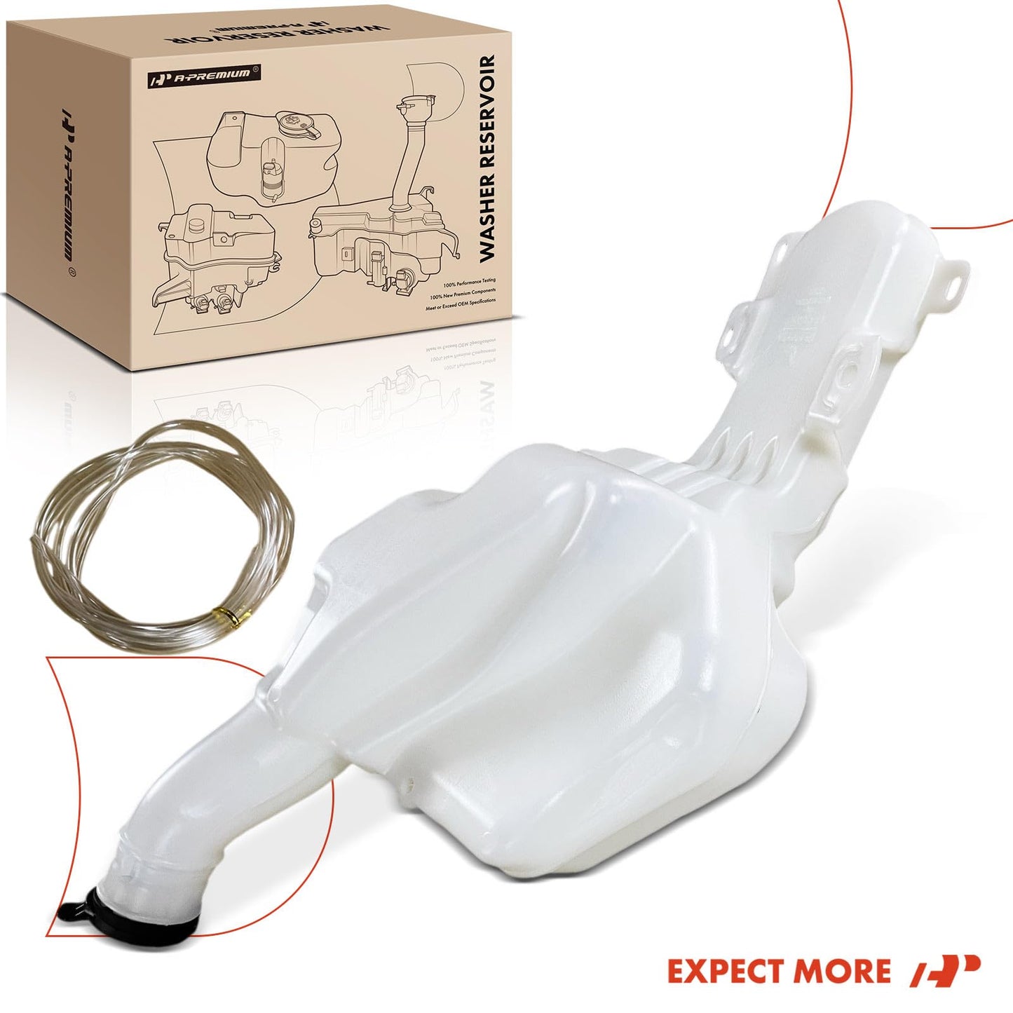 A-Premium Windshield Washer Reservoir Tank Assembly Compatible with GMC Acadia 2017 2018 2019 - with Washer Pump & Cap & Fluid Level Sensor