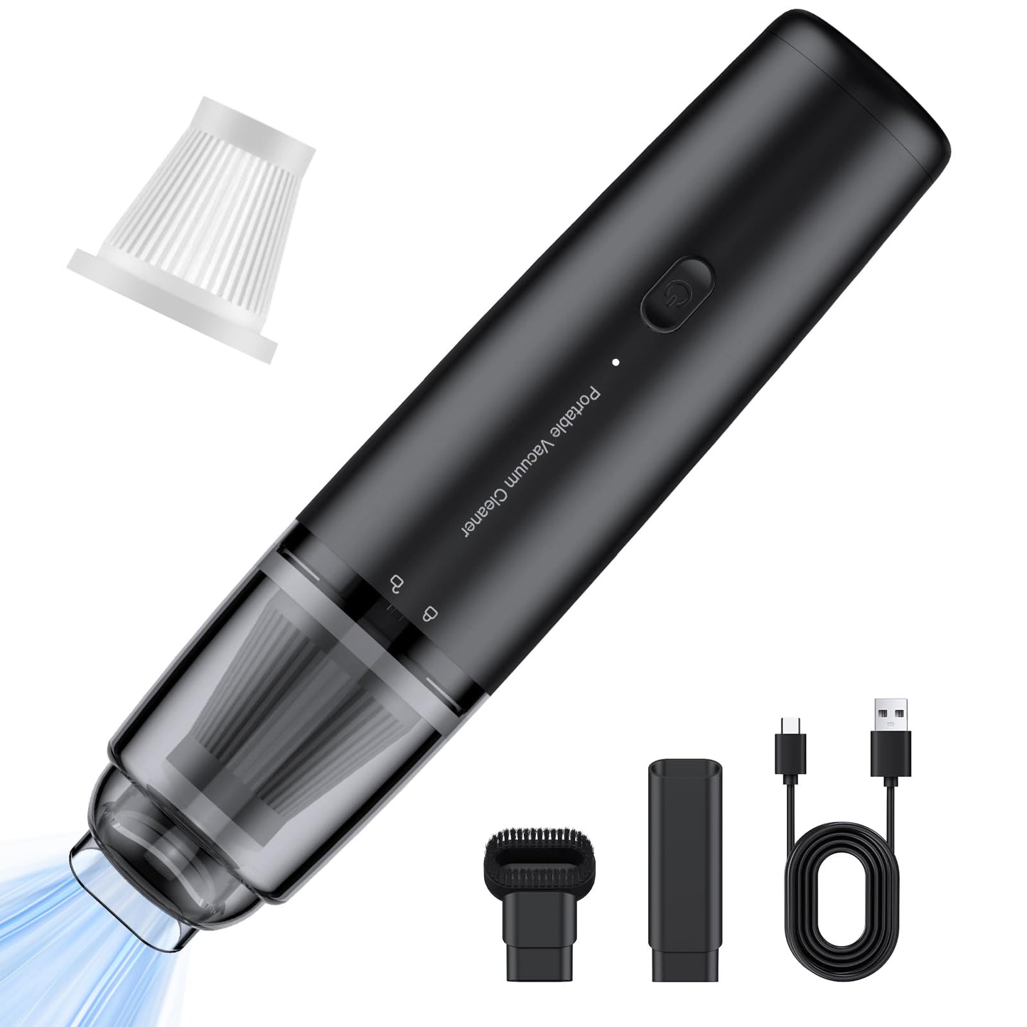 LYFUHUI Car Handheld Vacuum Cordless 13000 PA Suction Power, Portable Mini Vacuum Cleaner for Car Home Office and Pet Hair, Black