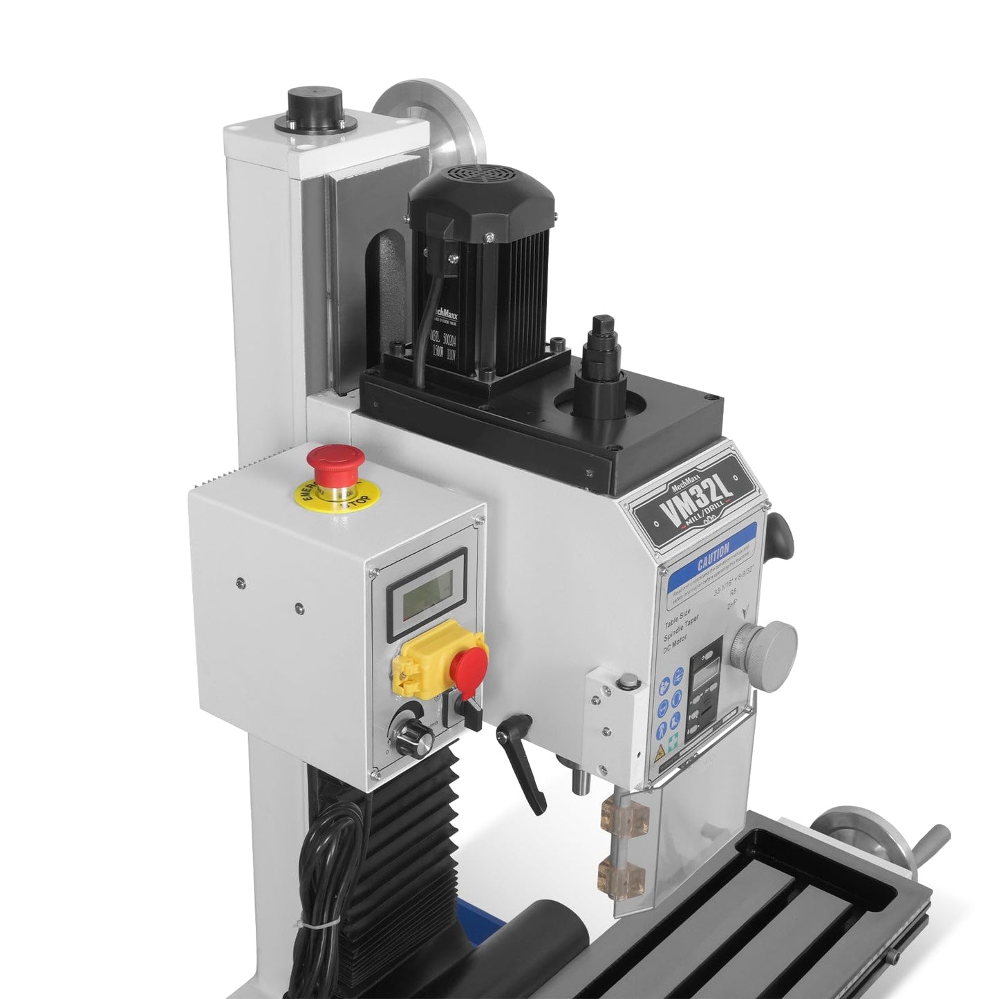 Mechmaxx 8-1/4"x33'' Industrial Benchtop Mill Drill Machine Brushless Motor, Variable Speed, R8 Spindle, 2 HP, 110V, Compact Milling Drilling Tool for Garage Shop, DIY Metalworking without Stand,VM32L