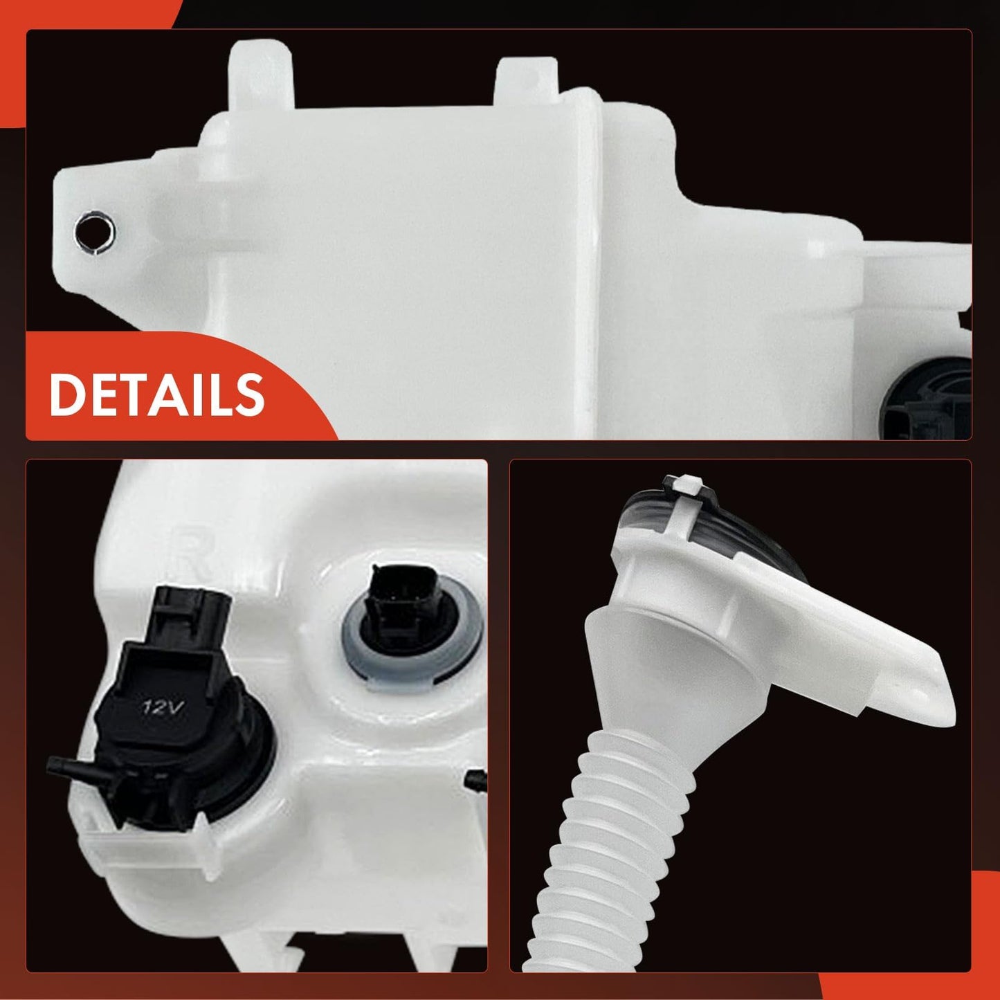 A-Premium Windshield Washer Reservoir Compatible with 2010-2015 Lexus RX350, with (Cap/Washer Pump/Hose/Filler Neck/Fluid Level Sensor/Bracket), Replace# 14915292, 853150E030PFM