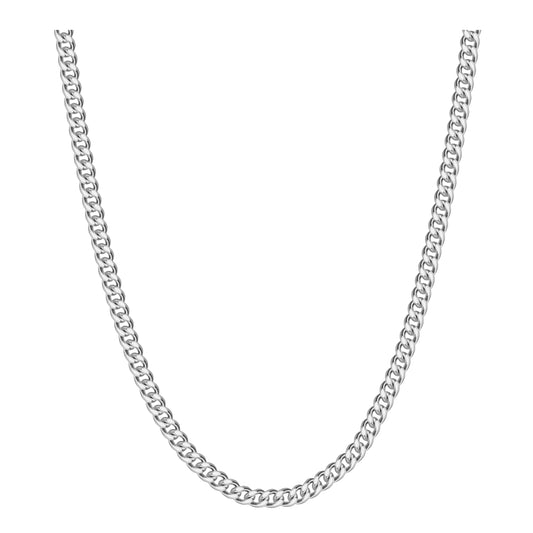 Reoxvo Silver Chain for Men, Silver Necklaces Mens 5 mm Cuban Link Chain for Men Necklace Chain Jewelry Accessories for Men 20 inch
