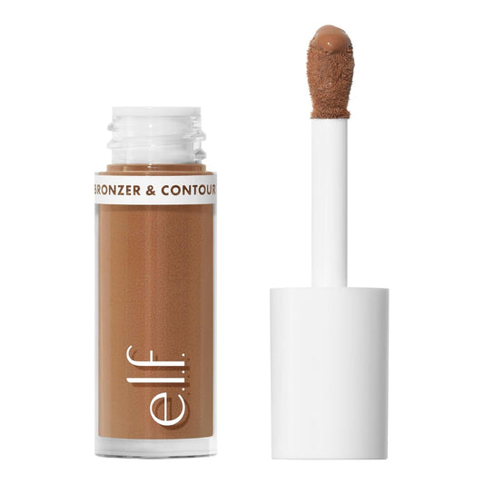 e.l.f. Camo Liquid Bronzer & Contour, Silky Highly Pigmented Formula, Creates a Long-Lasting Bronzed Glow & Natural Look, Vegan & Cruelty-Free, 3 Light