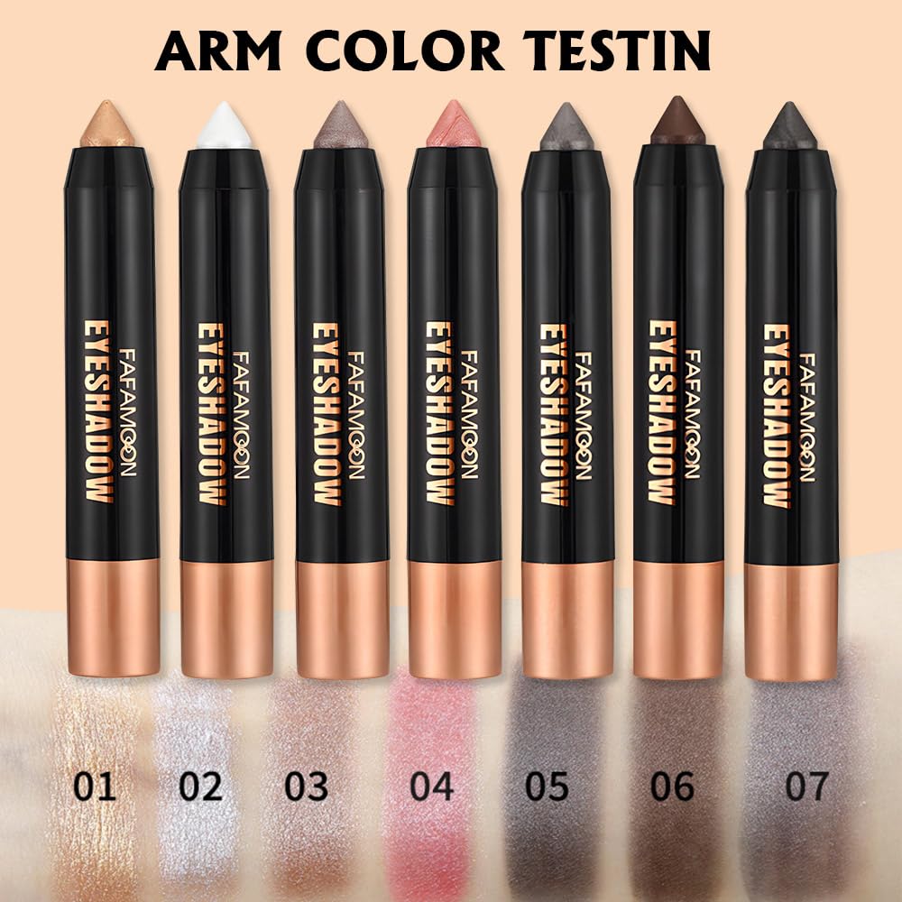 Monochrome Cream Glitter-Shimmer Eye Shadow Stick Palette makeup | 2-in-1 Eyeshadow & Eyeliner Pencil for Women | Waterproof, Vegan & Cruelty-Free | Sombras Para Ojos | 01 Shimmer Light Gold
