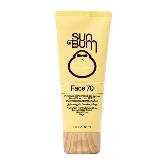 Sun Bum Original SPF 70 Sunscreen Face Lotion - Broad Spectrum Moisturizing Facial Sunscreen with Vitamin E - Hawaii 104 Act Compliant (Made without Octinoxate & Oxybenzone) - Travel Friendly - 3 oz