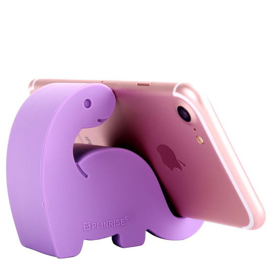 Plinrise Animal Desk Stand, Update Dinosaur Silicone Office Phone Holder, Creative Tablet Stand Mounts, Size: 1.3" X 3.1" X 2.8" (Purple)