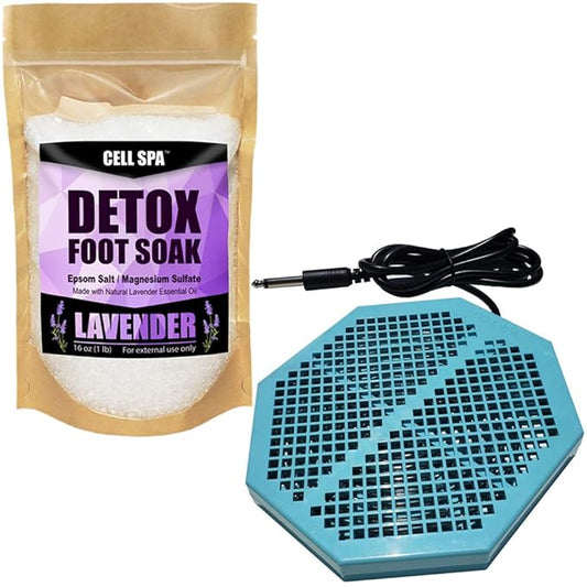 CS-900 Twice Powerful 6.5" x 5.5" Ion Detox Foot Bath Arrays Flat Dual Coil Stainless Steel Aqua Ionic Cleanse Array Compatible With Most 1/4" Plug Type Detox Machines (LAVENDER)