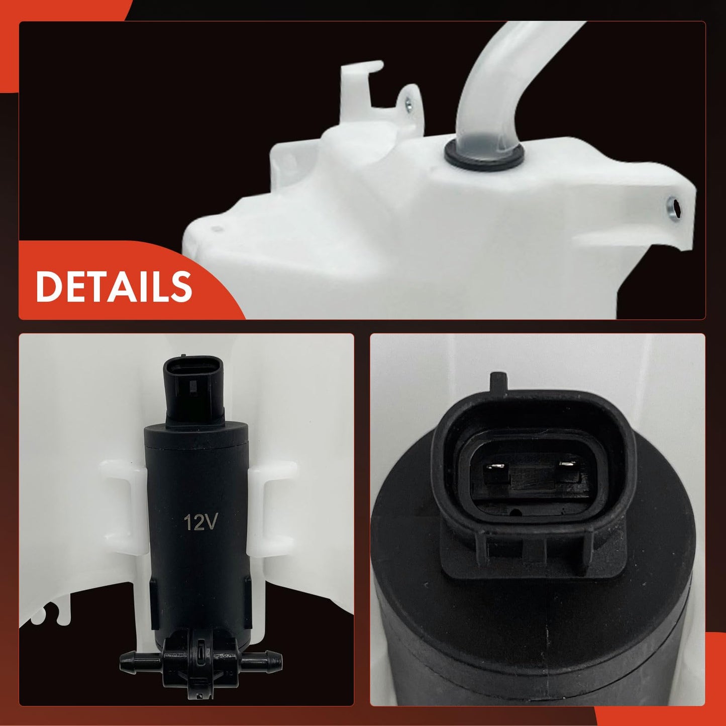 A-Premium Windshield Washer Reservoir Tank Assembly Compatible with Toyota RAV4 2019 2020 2021 2022 - with Cap & Washer Pump & Fluid Level Sensor & Filler Neck (North America Built Vehicle)