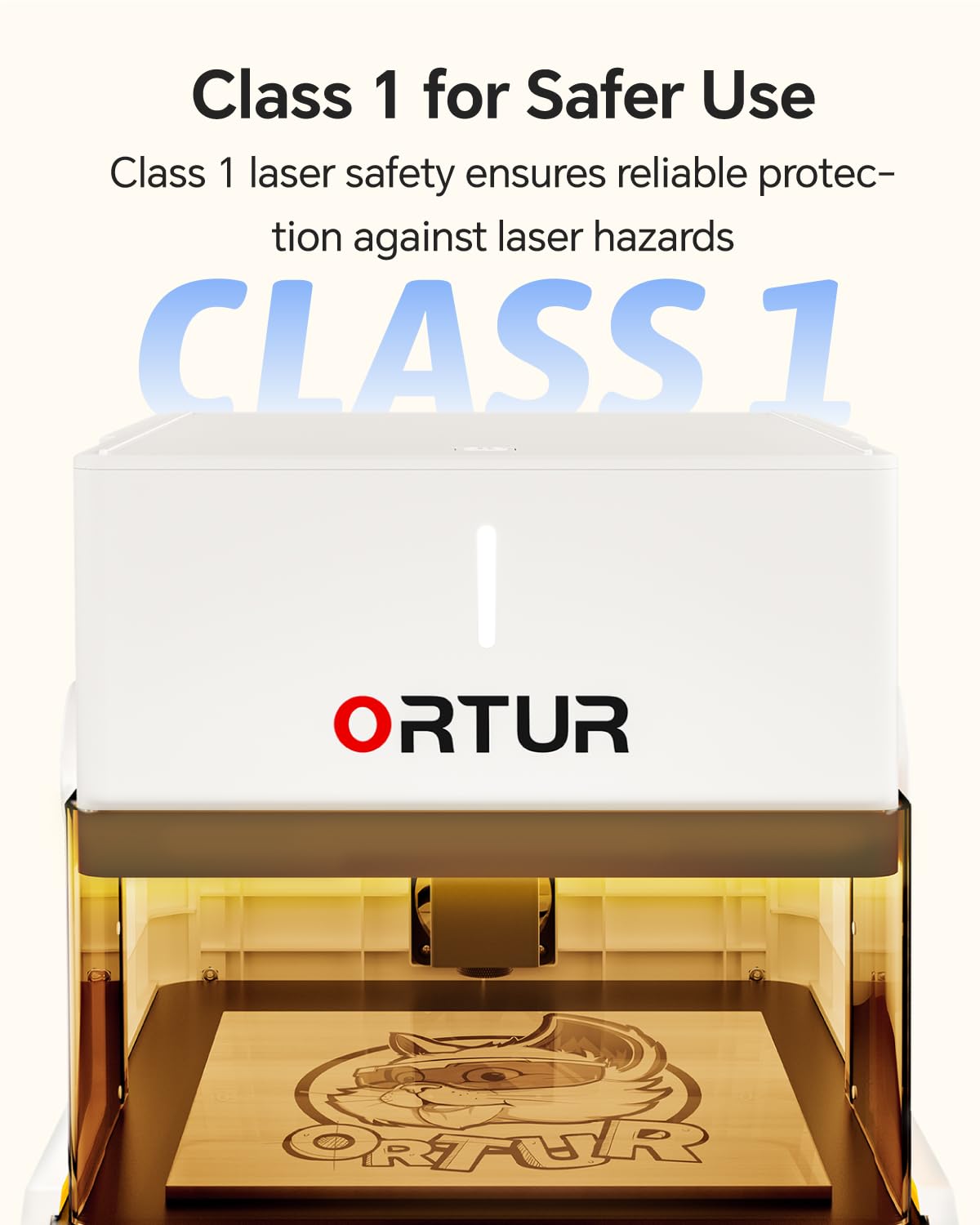 Ortur R1 5000mW Portable Laser Engraver and Cutter, Class 1 Foldable Laser Engraver, Exquisite Gift Box Packaging, APP Control Laser Engraver for Wood, Leather, Glass, Cloth (White)