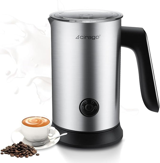 CIRAGO Milk Frother 4 in 1 Electric Milk Steamer Automatic Hot & Cold Foam Maker and Milk Warmer for Latte, Cappuccinos, Macchiato, Hot Chocolate Milk