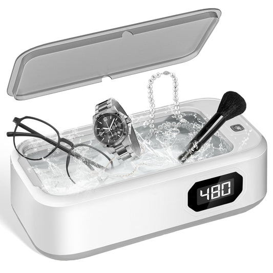 Ultrasonic Jewelry Ring Cleaner, 49Khz,24oz(705ml),48w,Portable Professional Ultrasonic Cleaning Machine for Jewelry, Eyeglass, Watches, Ring, Blade Razor