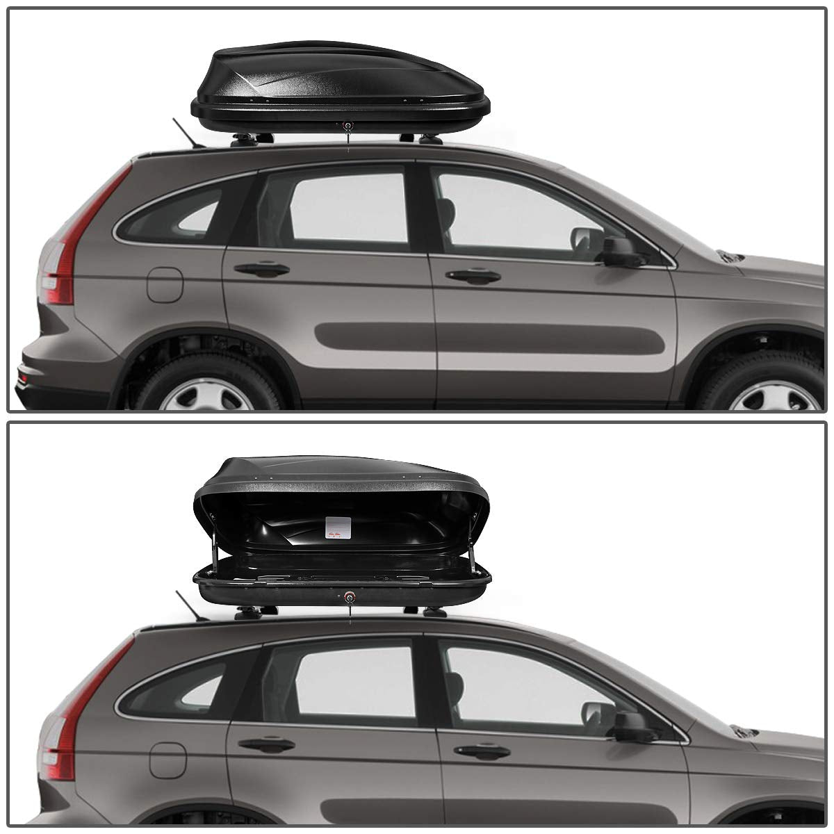 DNA MOTORING Rooftop Cargo Box Carrier Lockable Heavy Duty Car Top Storage Case, Capacity 110 Lbs, 53" L x 34" W x 15" H, 11 17 Cubic Ft.(Textured Black), PT-ZTL-8166-BK