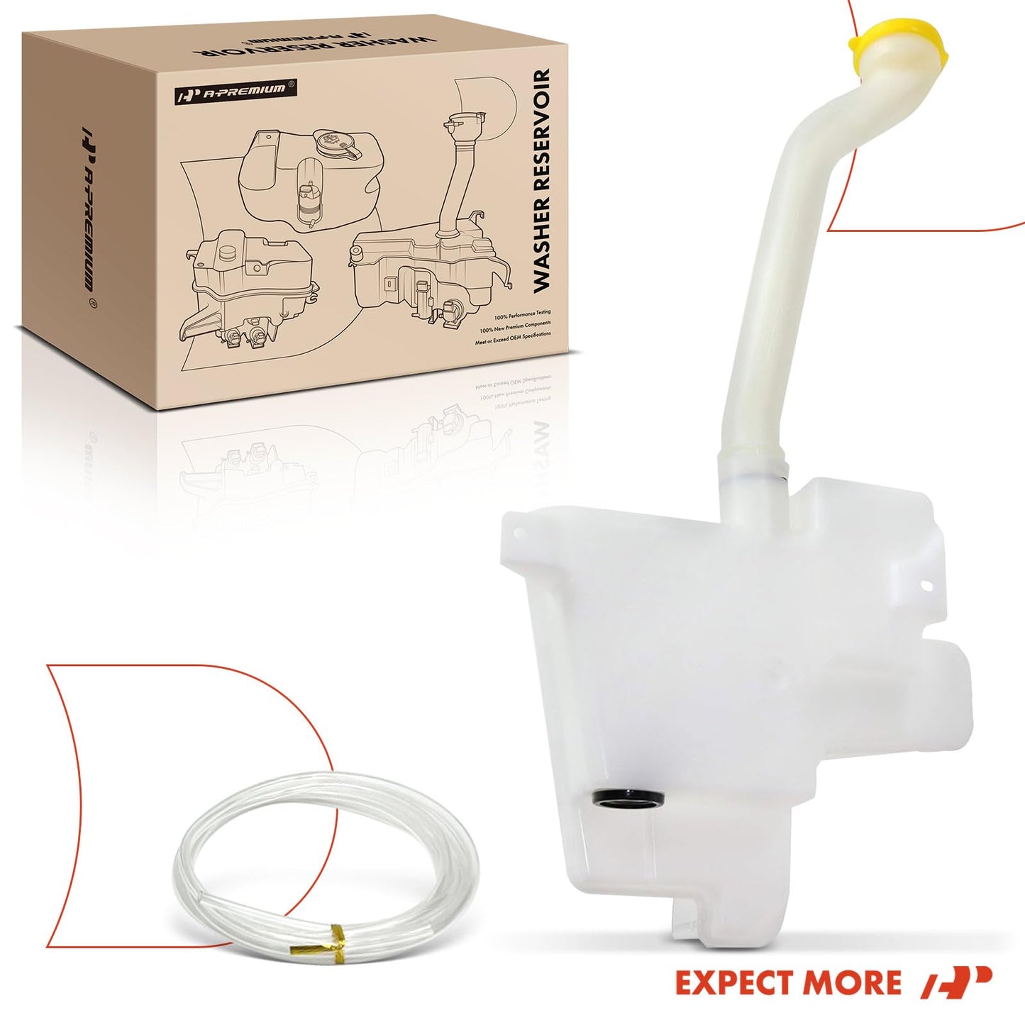 A-Premium Windshield Washer Reservoir Tank Assembly Compatible with Subaru Forester 2014 2015 2016 2017 2018 - with Pump & Cap & Fluid Level Sensor, Replace Part 86631SG020-PFM