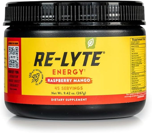Redmond Re-Lyte Energy Electrolyte Mix, Raspberry Mango, 8.6oz Jar