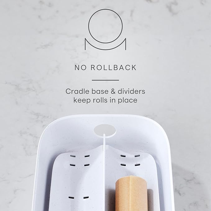 YouCopia StoraRoll Wrap Dispenser 2-in-1, Drawer Organizer for Foil, Plastic Wrap, Parchment and Wax Paper with Safety Cutters and Labels for Kitchen Organization
