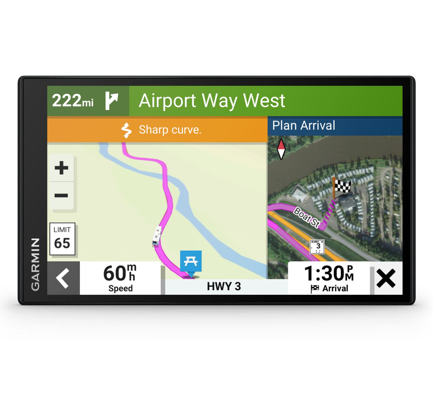 Wearable4U - Garmin RV 795 GPS Navigator, Large, Easy-to-Read 7, Custom RV Routing, High-Resolution Birdseye Satellite Imagery with Power Pack Bundle
