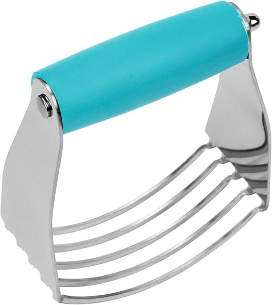 Dough Blender Heavy Duty Pastry Cutter Stainless Steel Butter Cutter Professional Baking Tool For Mixing Flour Butter (Blue)