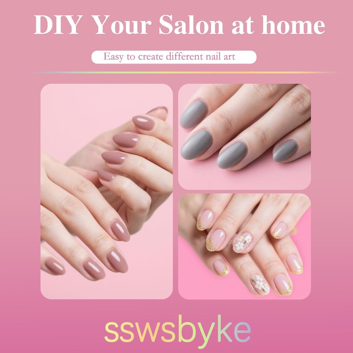 Extra Short Almond Nail Tips, SSWSBYKE 300pcs 15 Sizes Gel Acrylic Nail Tips for Full Cover Pre-Shaped Fake Nails Tips Half Matte Press On Nails for Extension Home DIY Salon
