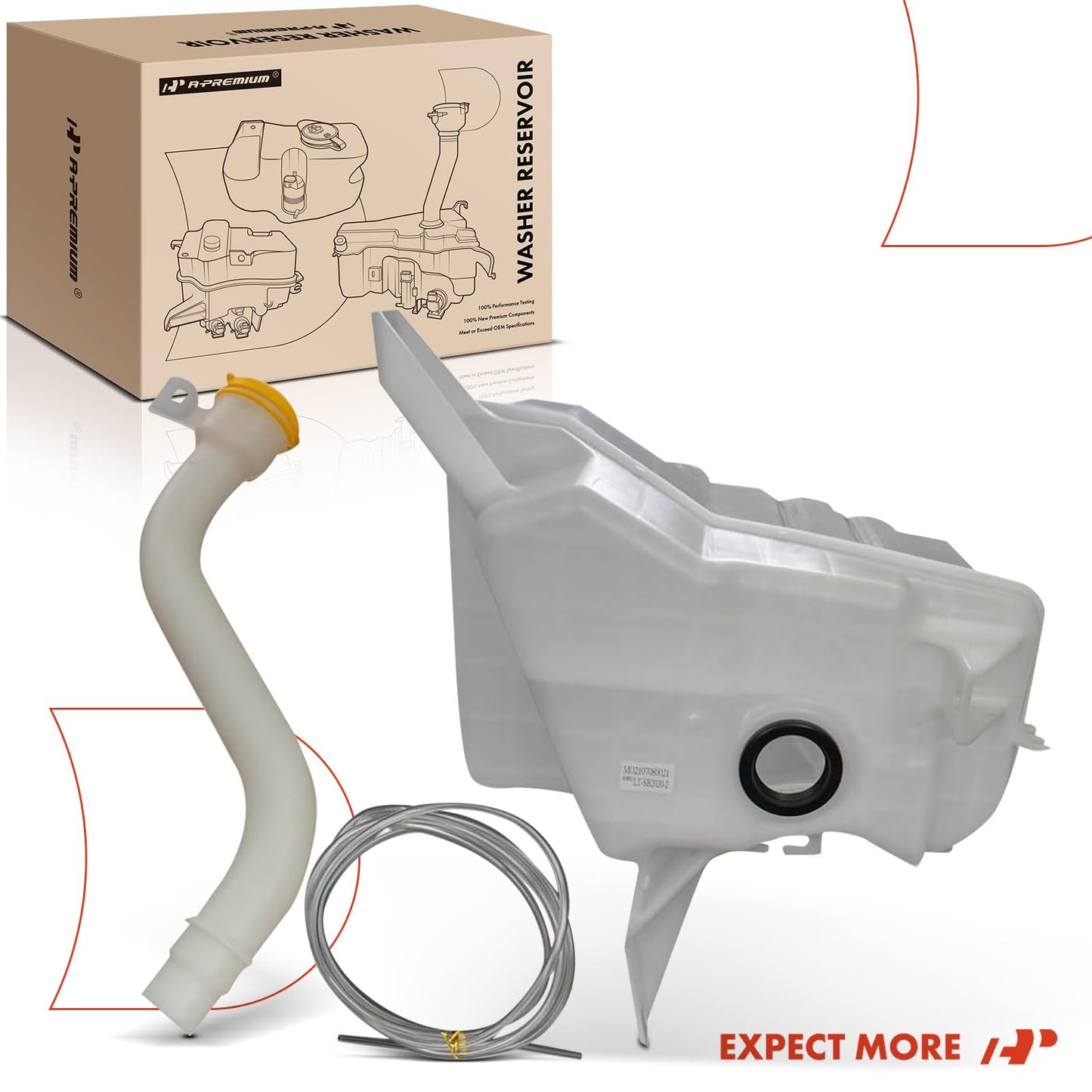 A-Premium Windshield Washer Reservoir Tank Assembly Compatible with Subaru Legacy 2015 2016 2017 2018 2019 - with Pump & Fluid Level Sensor & Cap