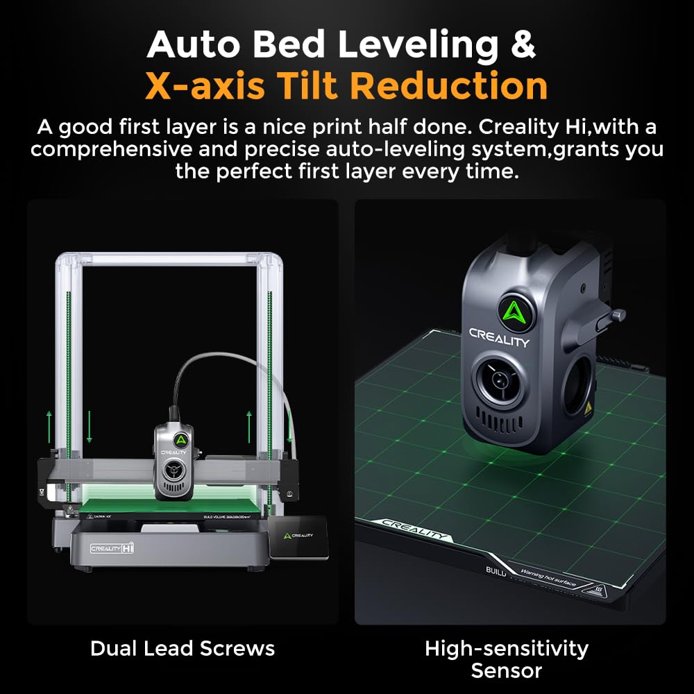 Creality Hi Combo (A) 3D Printer, Multi Color 3D Printing with CFS, 500mm/s Print Speed 95% Pre-Assemble, XY Step-Servo Motor and Auto Leveling Build Volume ‌10.24×10.24×11.81 inch
