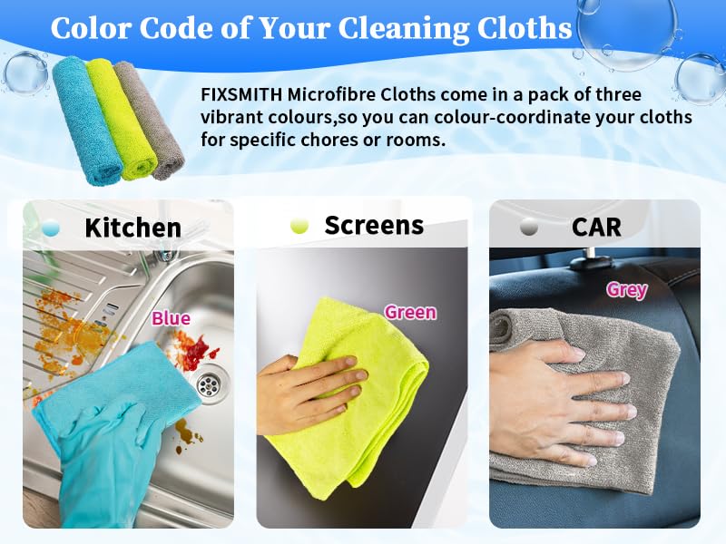 FIXSMITH Shop Towels-400 Pack, Multi-Functional Shop Rags, 12 x 16 in Microfiber Cleaning Cloth, Highly Absorbent Cleaning Rags, Cleaning Towels for Car Kitchen Home Office