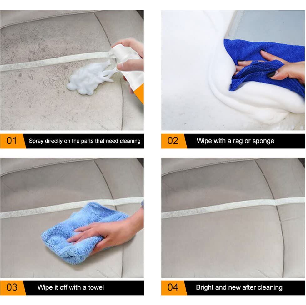 Biaoyun 2 PCS Multipurpose Foam Cleaner Spray, Foam Cleaner for car and House, Leather Decontamination, Multi-Functional Foam Cleaner, All-Purpose Household Cleaners for Car and Kitchen